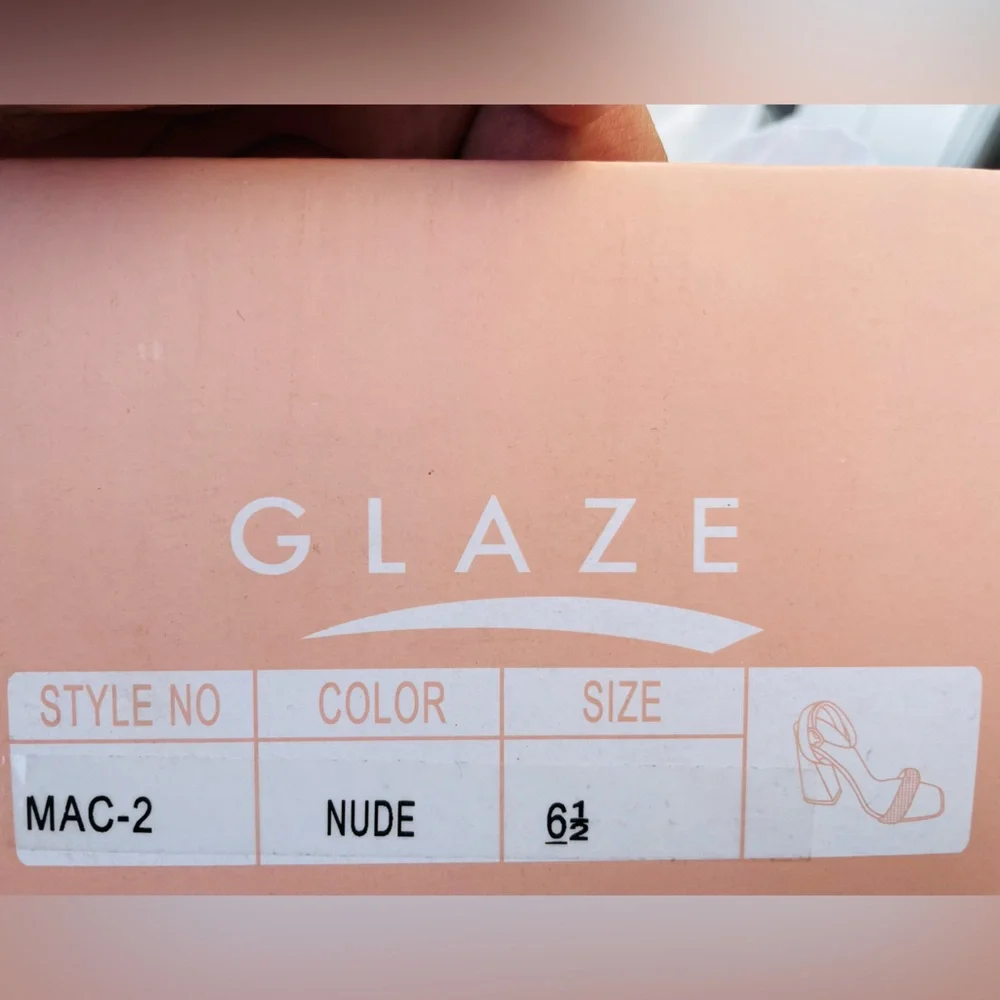 Glaze Nude Rhinestone Ankle-Strap Heels - Picture 2 of 3